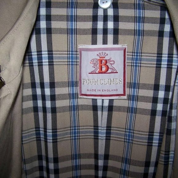 Classic Mens 1960s Baracuta Four Climes Trench Coat - Khaki with Inner Liner - Picture 5 of 9